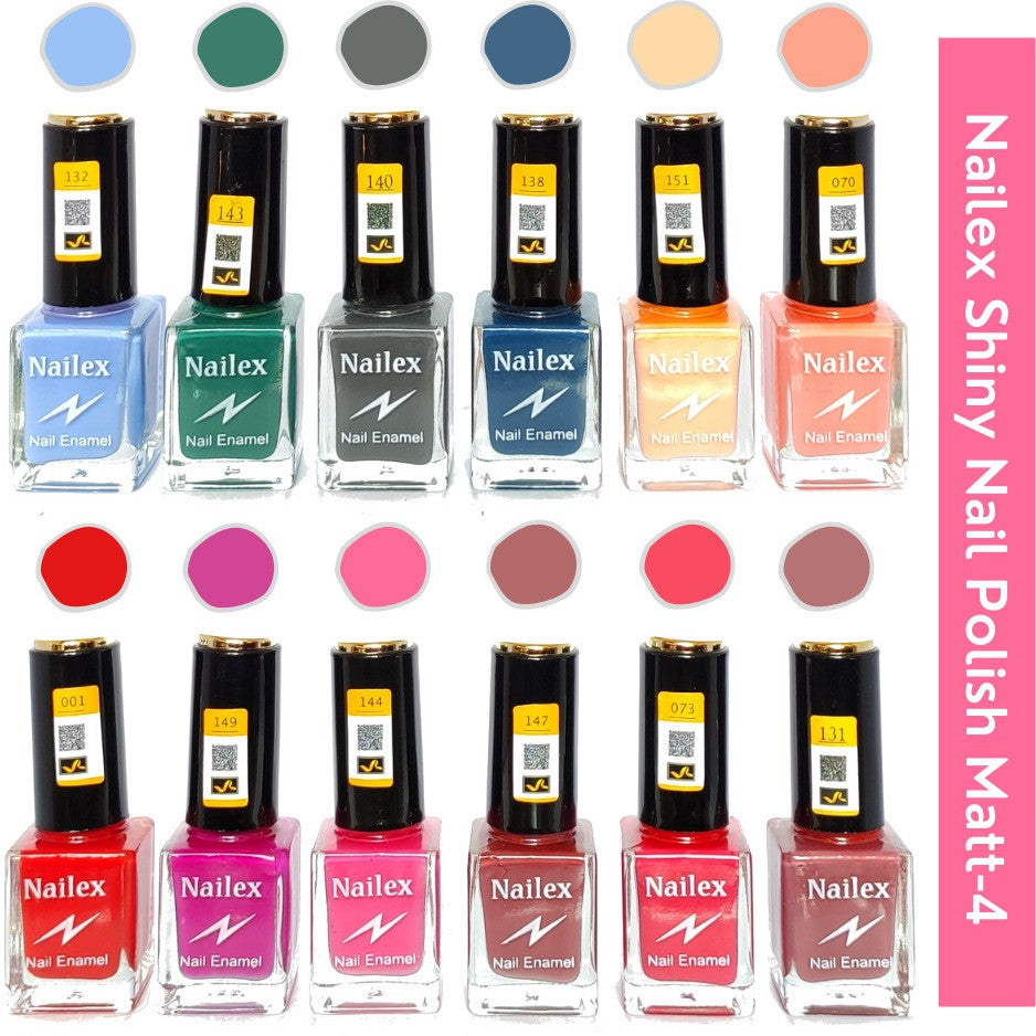 Shop Nailex Matt- 4 Nail Polish (Pack of 12, 9.9ML Each)