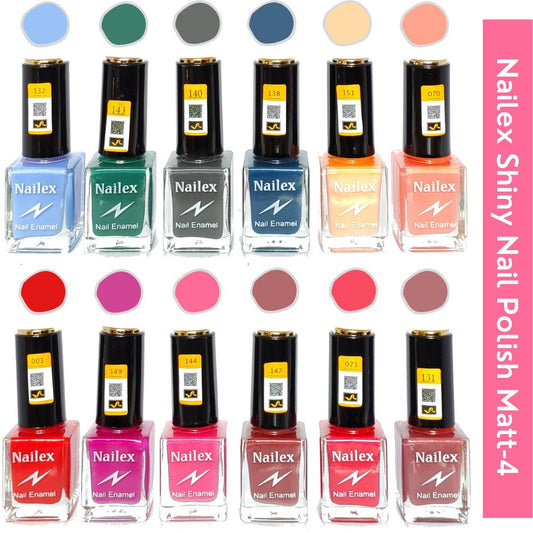 Shop Nailex Matt- 4 Nail Polish (Pack of 12, 9.9ML Each)
