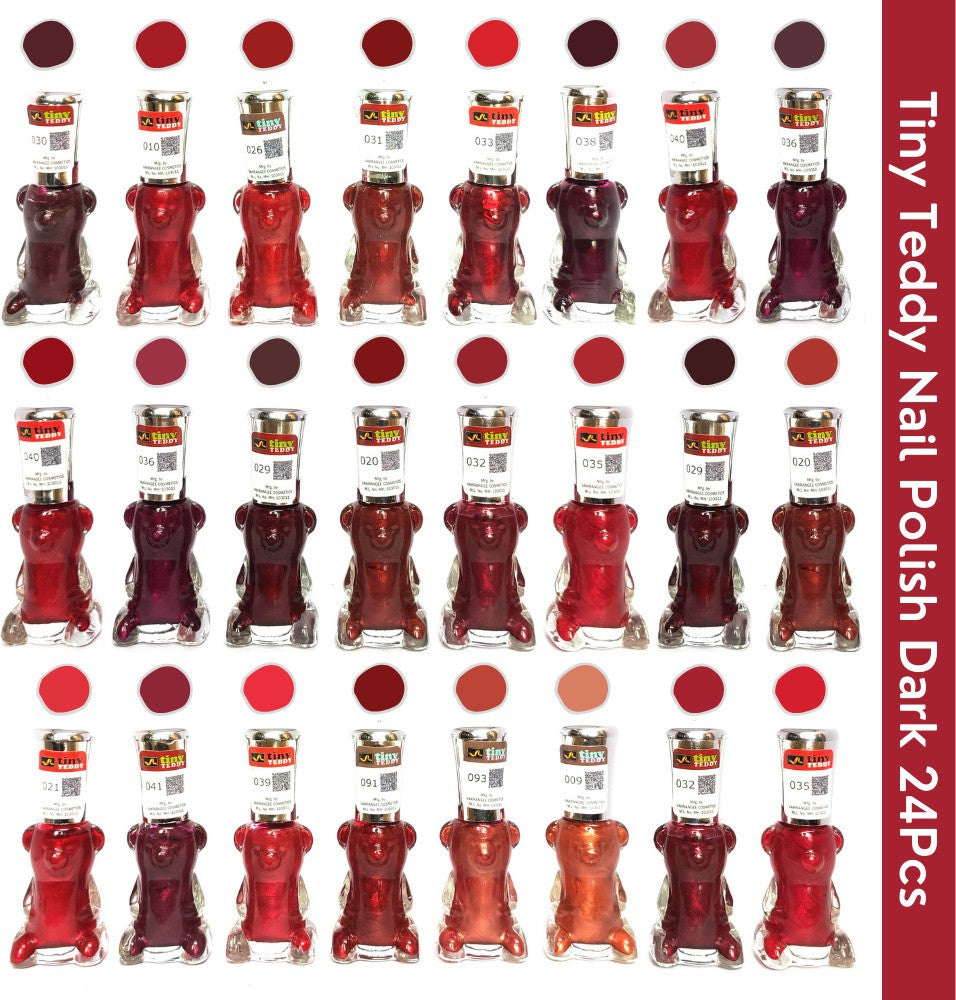 Shop Tiny Teddy Shiny Dark Nail Polish  (Pack of 24, 6ML Each)