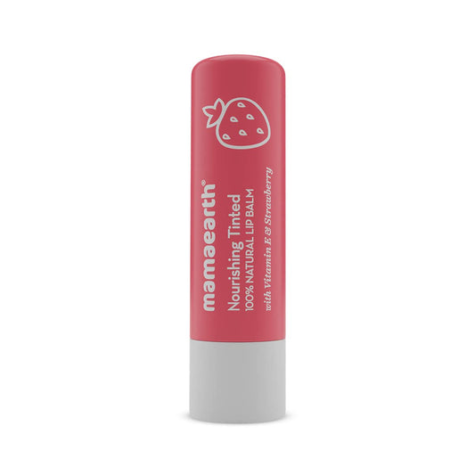 Nourishing Tinted 100% Natural Lip Balm with Vitamin E and Strawberry for Soft & Supple Lips - 4 g