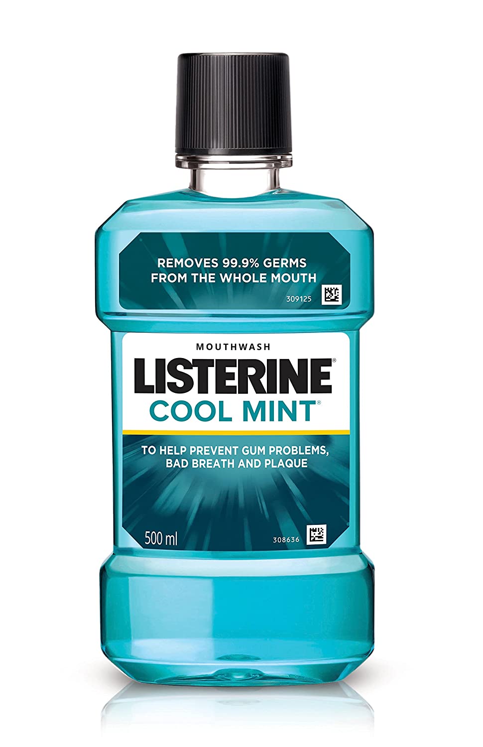 Shop Listerine Cool Mint Antiseptic Mouthwash 500ML