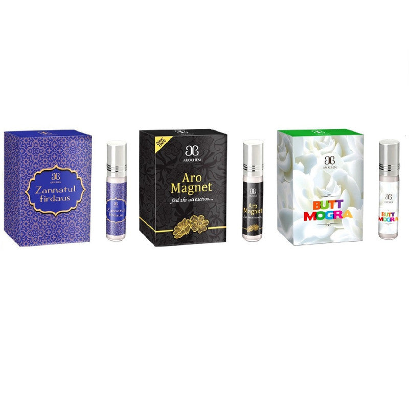 Shop Arochem Zannatul Firdaus, Aro Magnet, Butt Mogra Attar 6ML - 3pcs