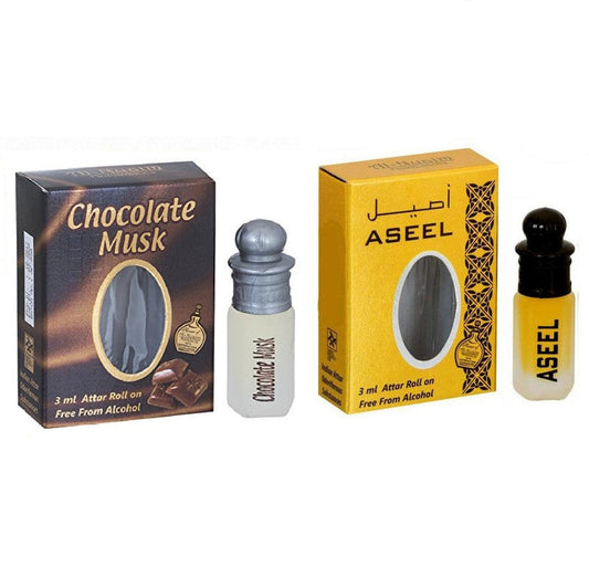 Shop Al Nuaim Dubai Gold, Chocolate Musk Attar 3ML - 2pcs