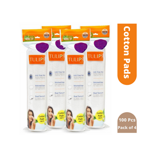 Shop Tulips Cotton Pads 100 Pcs (Pack of 4)