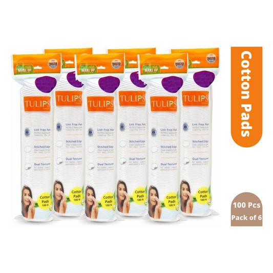 Shop Tulips Cotton Pads 100 Pcs (Pack of 6)