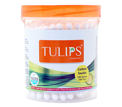 Shop Tulips Cotton Buds in a Round Jar