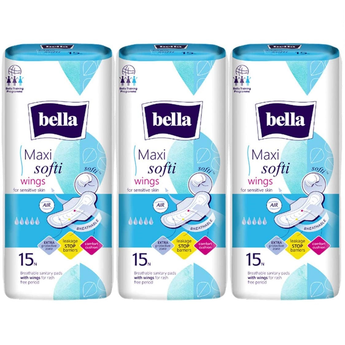 Shop Bella Maxi Softi Wings Sanitary Pad 15Pcs (Pack of 3)