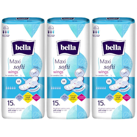 Shop Bella Maxi Softi Wings Sanitary Pad 15Pcs (Pack of 3)