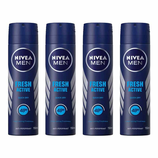 Shop Nivea Fresh Active Value Pack of 4 Deodorants For Men