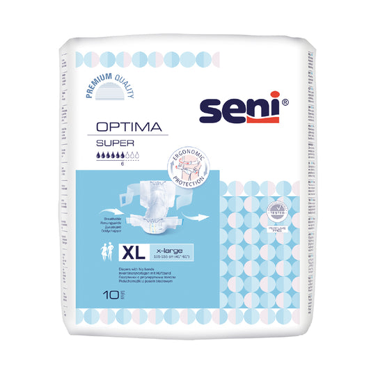 Seni Optima Super - Diapers With Hip Bands 10 Pieces (X-Large)