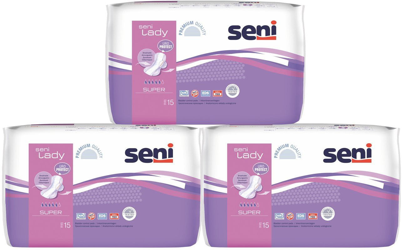Shop Seni Lady Bladder Control Pads Super 15 Pcs (Pack of 3)