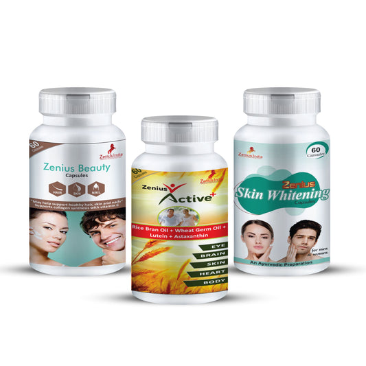 Zenius Skin Whitening Kit for Multivitamin Capsule, Energy Booster Capsule (3 Packs of Capsules)
