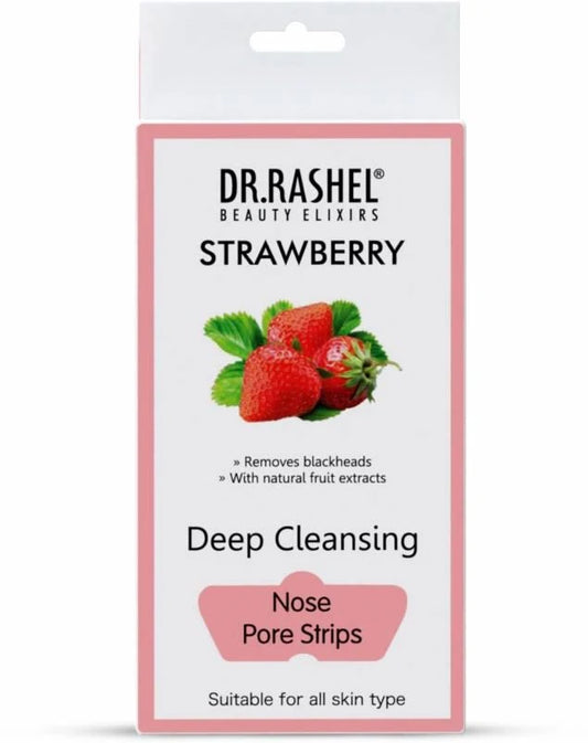Dr.Rashel Strawberry Nose Strip With Natural Plants And Vitamin-E For Deep Cleannsing And Blackhead Removal  (10 Strips)
