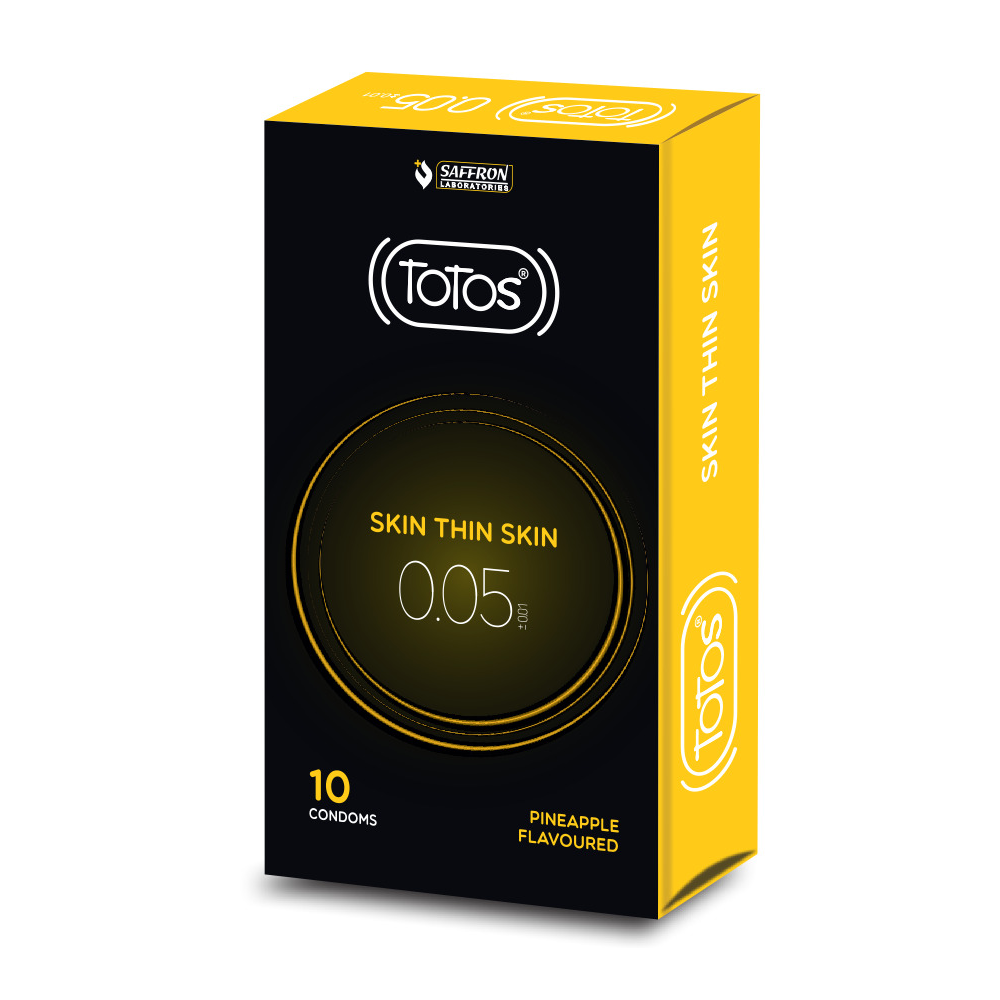 Shop TOTOS Skin Thin Skin 0.05 Pineapple Flavoured Condom 10s